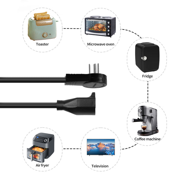 Nekteck 360º Rotating Flat Plug Extension Cord