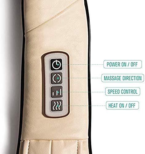 Nekteck Neck and Back Massager for Pain Relief Deep Tissue, Shiatsu Shoulder Massage Tool
