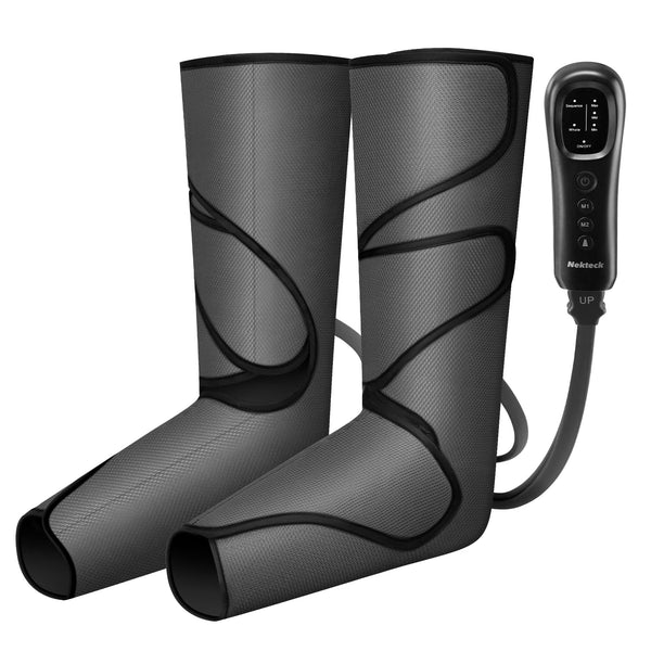 NEKTECK Leg Massager for Circulation, Leg and Foot Compression Massager with 3 Intensities 2 Modes 2 Extensions