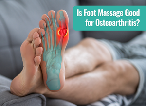 Feet with one foot showing cartoonized bones and a swollen joint on the big toe