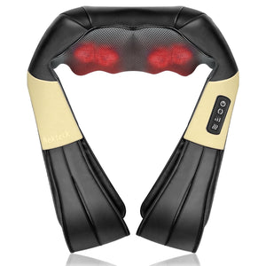 Nekteck Neck Massager for Pain Relief Deep Tissue, Shiatsu Neck Massager with Heat, Shoulder and Back Deep Kneading Massage Pillow, Office/Work/Daily/Home Use/Travel/Commute, Father Days Gift