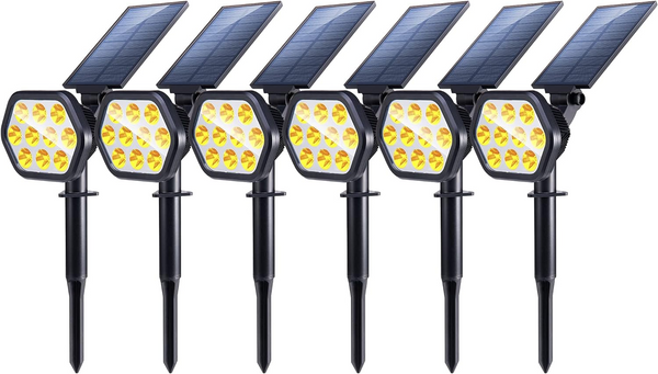 Nekteck Solar Lights Outdoor, 10 LED Landscape Spotlights Powered Wall Lights 2-in-1 Wireless(Warm White)