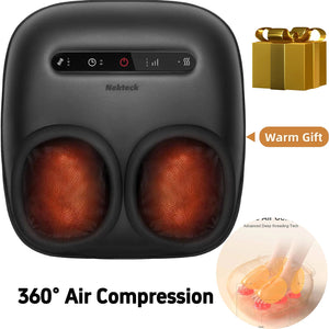 Nekteck Foot Massager for Neuropathy Pain and Air Compression, Shiatsu Foot Massager Machine with Heat, FSA/HSA, Feet Massage for Neuropathy, Blood Circulation, Plantar Fasciitis Relief