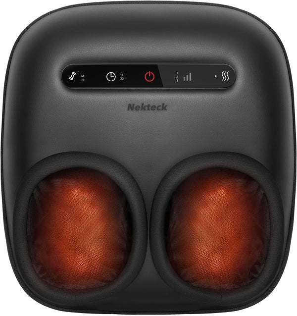 Nekteck Foot Massager with Heat [2026 Upgraded], Electric Shiatsu Foot Massage Machine for Circulation, Plantar Fasciitis & Neuropathy, 3 Intensity Levels, Valentines Gifts for Men & Women