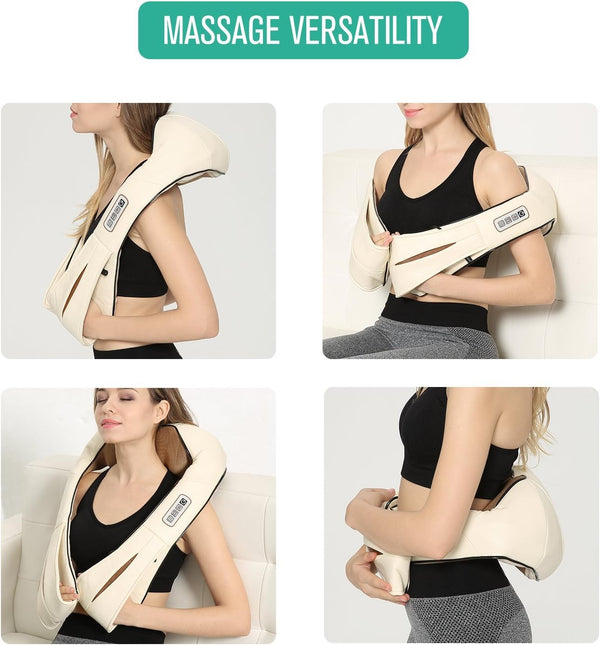 Nekteck Neck and Back Massager for Pain Relief Deep Tissue, Shiatsu Shoulder Massage Tool