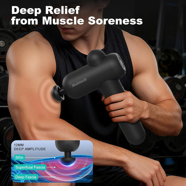Nekteck Massage Gun Deep Tissue with 5-Head for Pain Relief