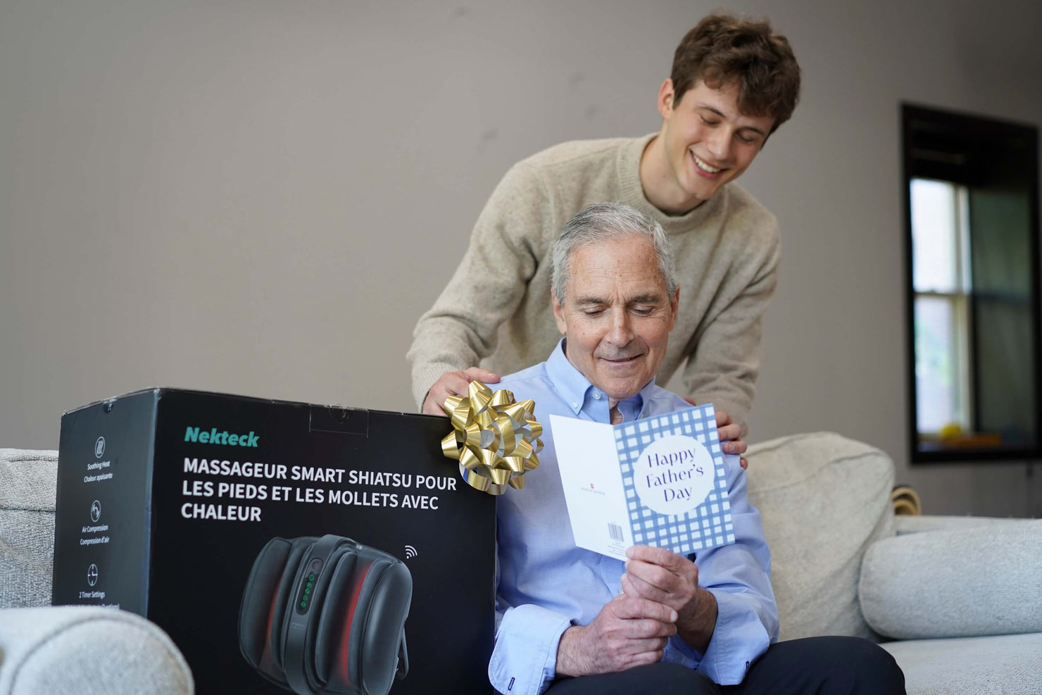 A Man Give Gift To Father