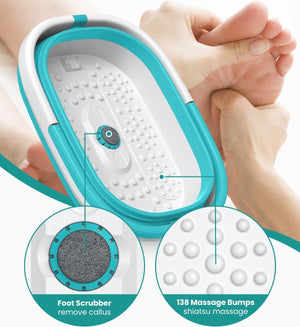 Nekteck Collapsible Foot Soaking Tub with 138 Massage Nodes & Pumice Stone