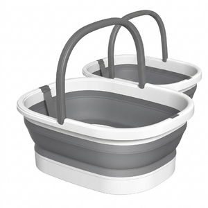 Gray Collapsible Foot Soaking Tub 2 Pcs