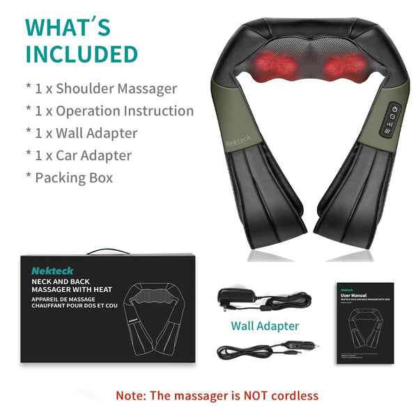Nekteck Shiatsu Neck and Back Massager-Special Edition