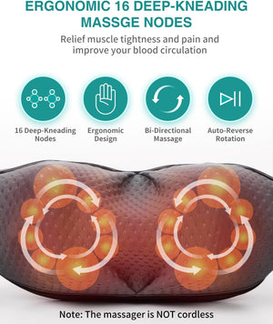 Nekteck Cordless Shiatsu Neck and Back Massager Scene-2