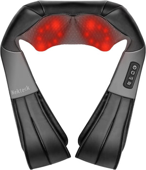 Nekteck Neck and Shoulder Massager, Shiatsu Neck and Back Massager with Heat, Upgrade 3D Deep Kneading Massage Pillow for Pain Relief, Father Days Gifts for Dad Men Grandpa, Office/Work/Daily/Home