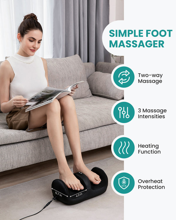 Nekteck Shiatsu Foot Massager with Heat, Lightweight and Compact