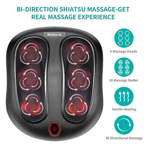 Nekteck Foot Massager with Heat（Black）