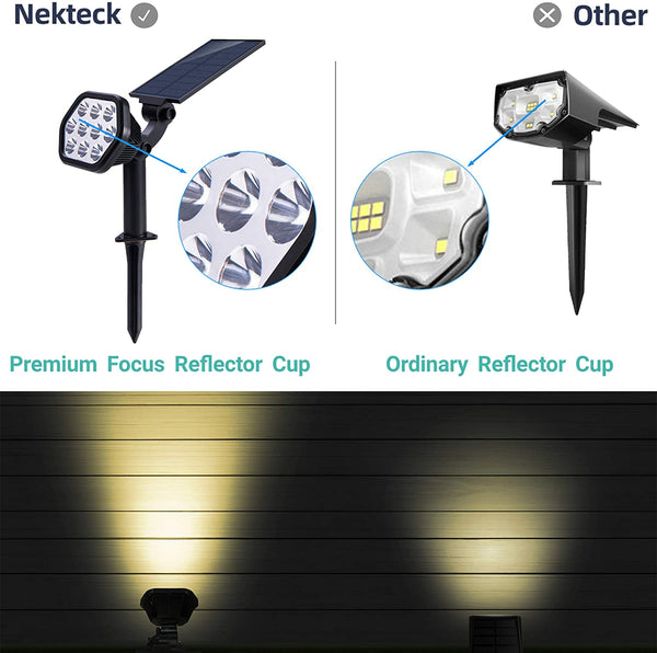 Nekteck Solar Lights Outdoor, 10 LED Landscape Spotlights Powered Wall Lights 2-in-1 Wireless(Warm White)